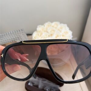 Tom Ford Black and Gold Aviator Sunglasses